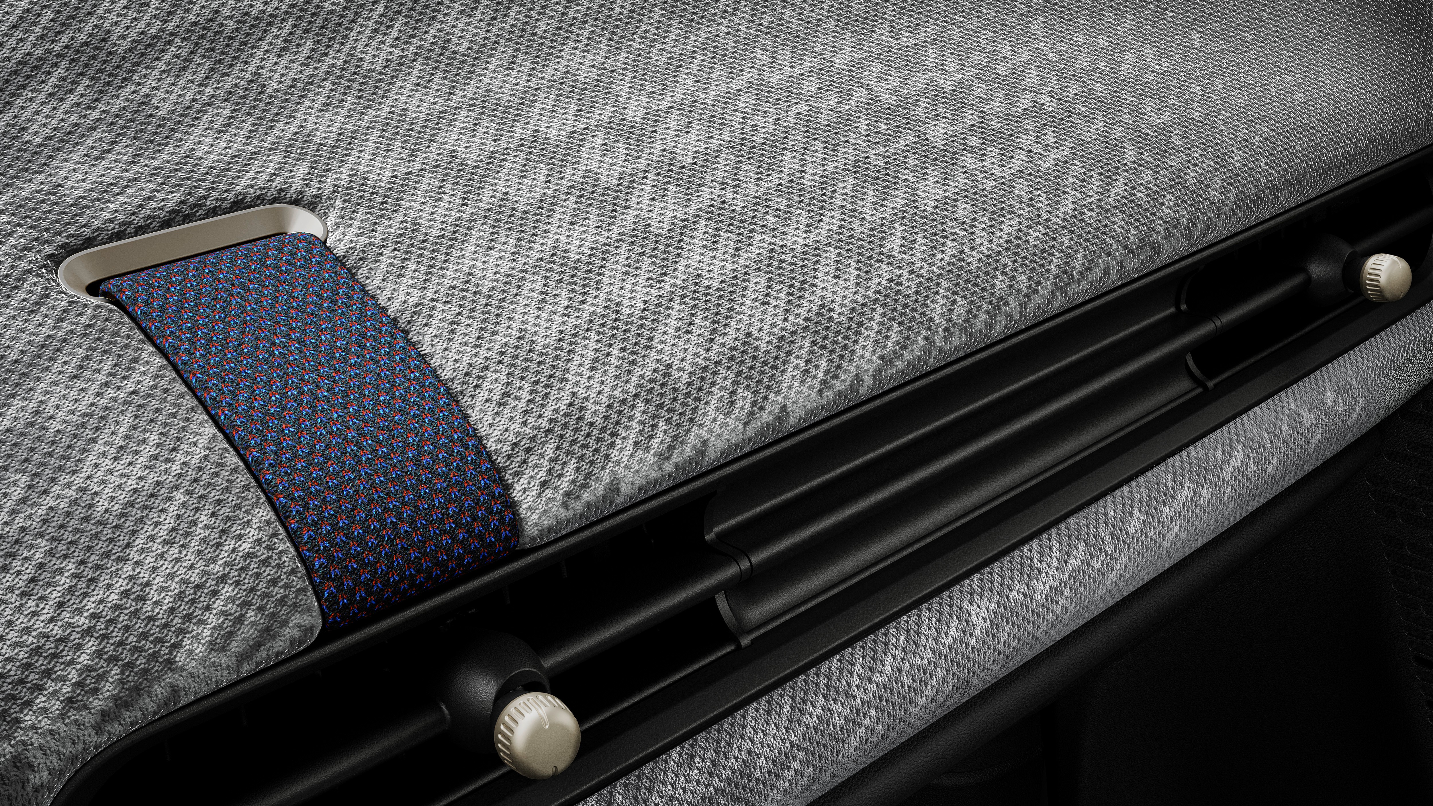 MINI Cooper 5 portas – interior – tecido do painel de instrumentos de qualidade premium.